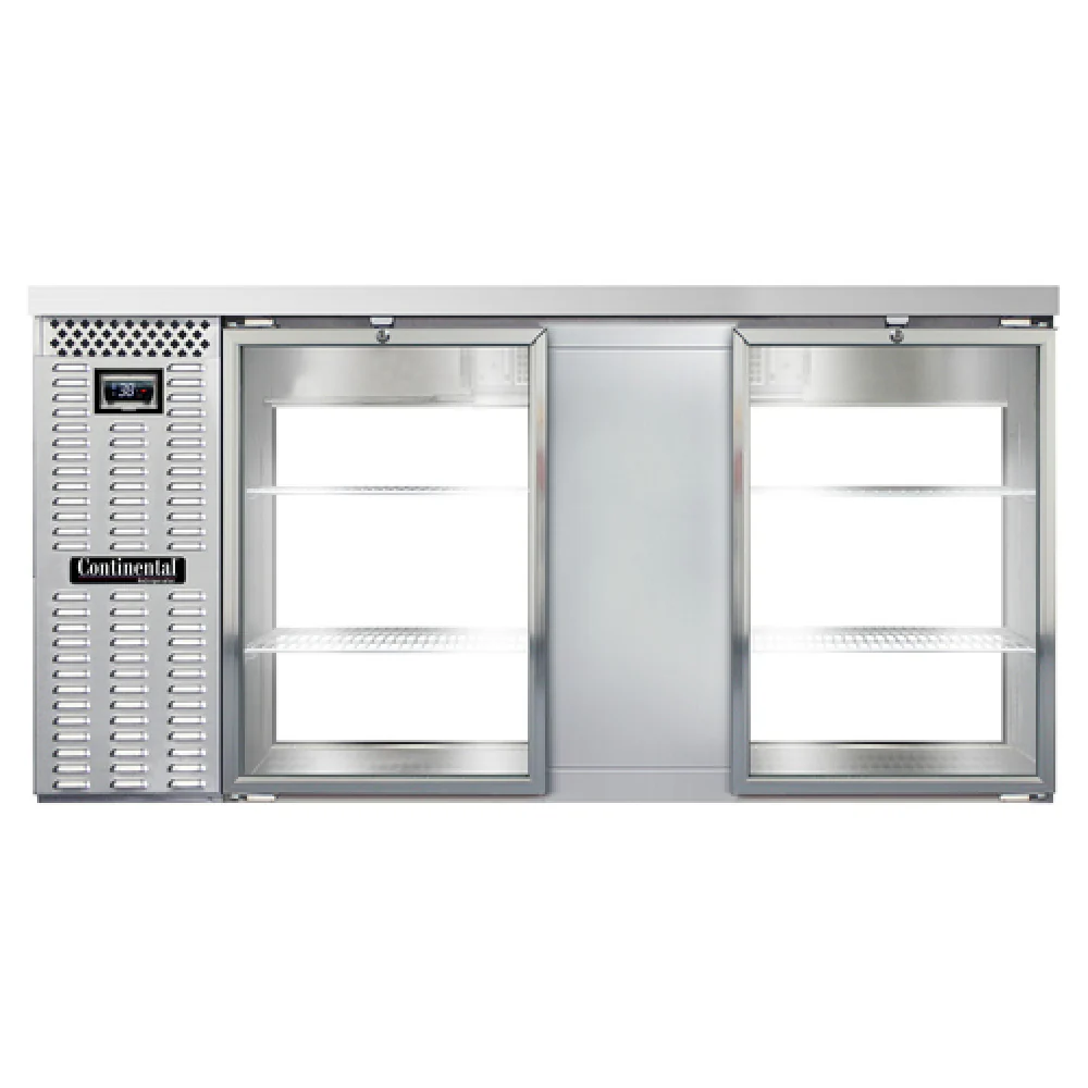 Continental Refrigerator BB69NSSGDPT 69 Inch Pass-Thru Refrigerated Back Bar Cooler 26 cu ft