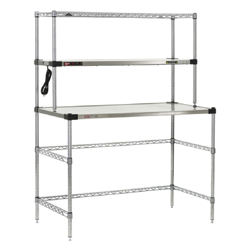 Metro EZHS48W-KIT 48 Inch Stainless Steel Workstation with Heated Shelf