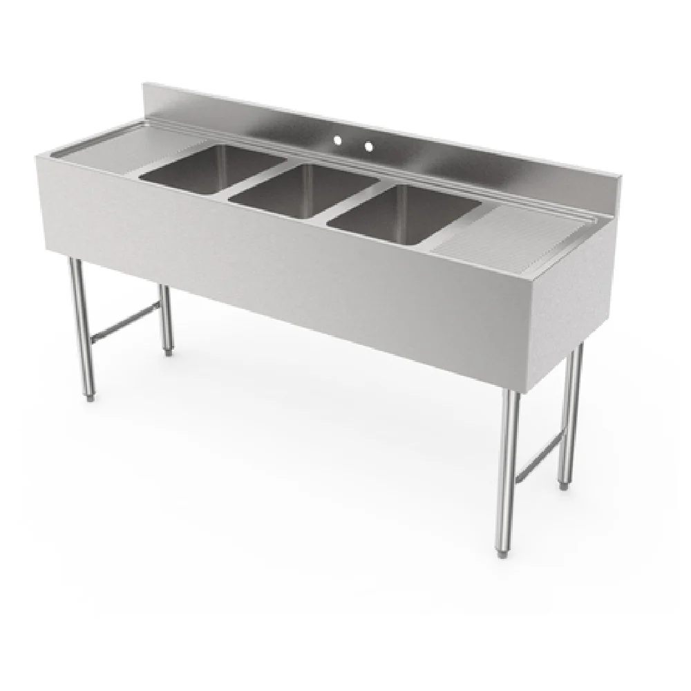 GSW USA SE10143D60B 60 Inch Sink Three Compartment with Drainboards GSW USA SE10143D60B 60 Inch Sink Three Compartment with Drainboards