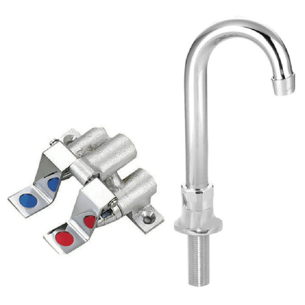 BK Resources BKFV-DGS-G Foot Valve 3-1/2 Inch Gooseneck Dual Pedal Cast Body Chrome