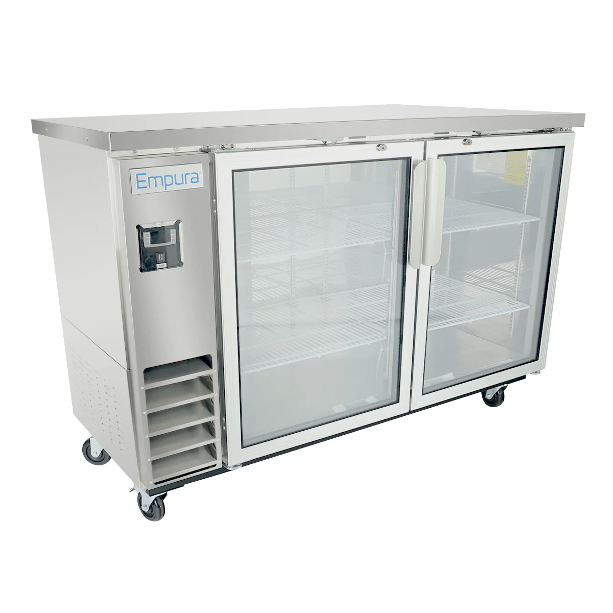 Empura E-KBB48-2G-24-S 49 Inch Back Bar Cooler 12.5 Cu Ft Capacity with 2 Doors Empura E-KBB48-2G-24-S 49 Inch Back Bar Cooler 12.5 Cu Ft Capacity with 2 Doors