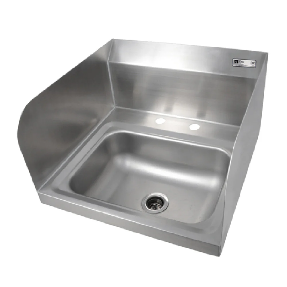John Boos PBHS-W-1410-2DM-SSLR 14 Inch Pro-Bowl Hand Sink Wall Mount Stainless Steel with Side Splashes John Boos PBHS-W-1410-2DM-SSLR 14 Inch Pro-Bowl Hand Sink Wall Mount Stainless Steel with Side Splashes