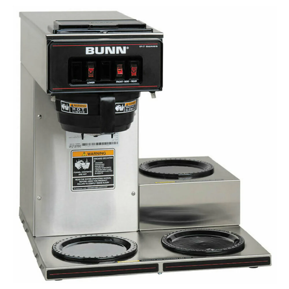 Bunn 13300.0003 8 Inch Electric Coffee Brewer for Decanters with 3 Warmers