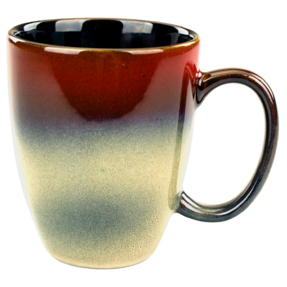 International Tableware 4415-318 15 Oz Cup with Handle Reactive Glaze Rust Beige