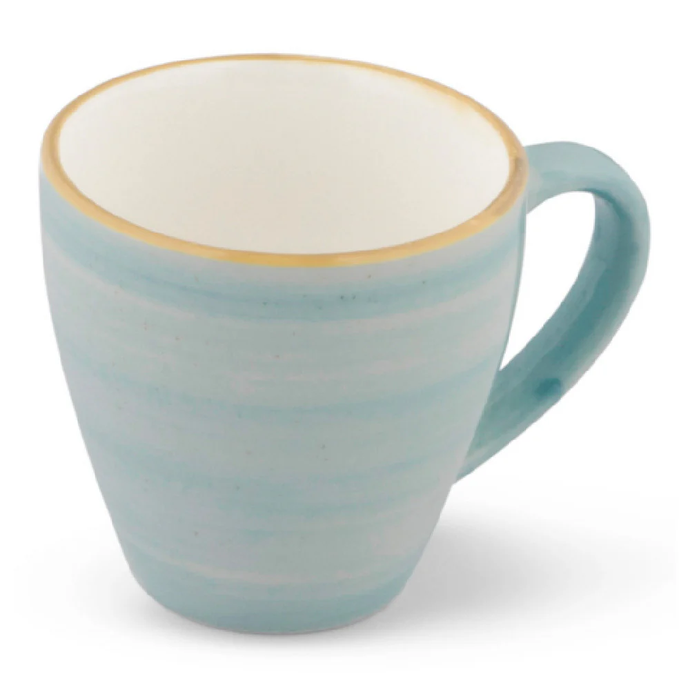 Bon Chef 2060051P-SB 3.5oz Alumina Vitrified Espresso Cup Hand-painted Sky Blue