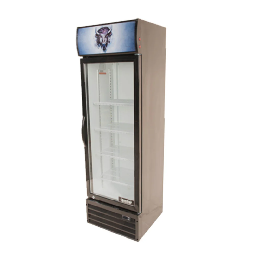 Bison BGM-8 21 Inch Reach-In Glass Door Refrigerator 8.7 Cu Ft with Adjustable Shelves
