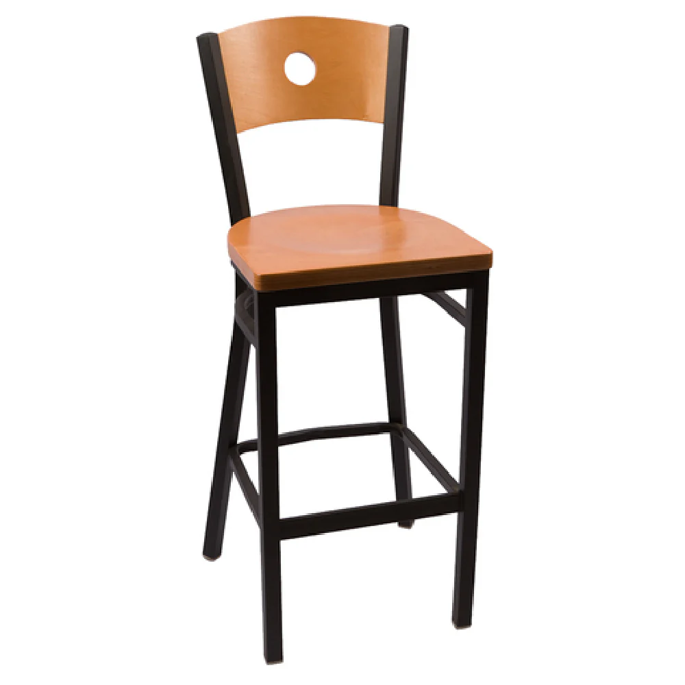 CIRCLE SERIES CLEAR COAT BARSTOOL WOOD 17 Inch Indoor Bar Stool Wood Frame with Circle Cutout CIRCLE SERIES CLEAR COAT BARSTOOL WOOD 17 Inch Indoor Bar Stool Wood Frame with Circle Cutout