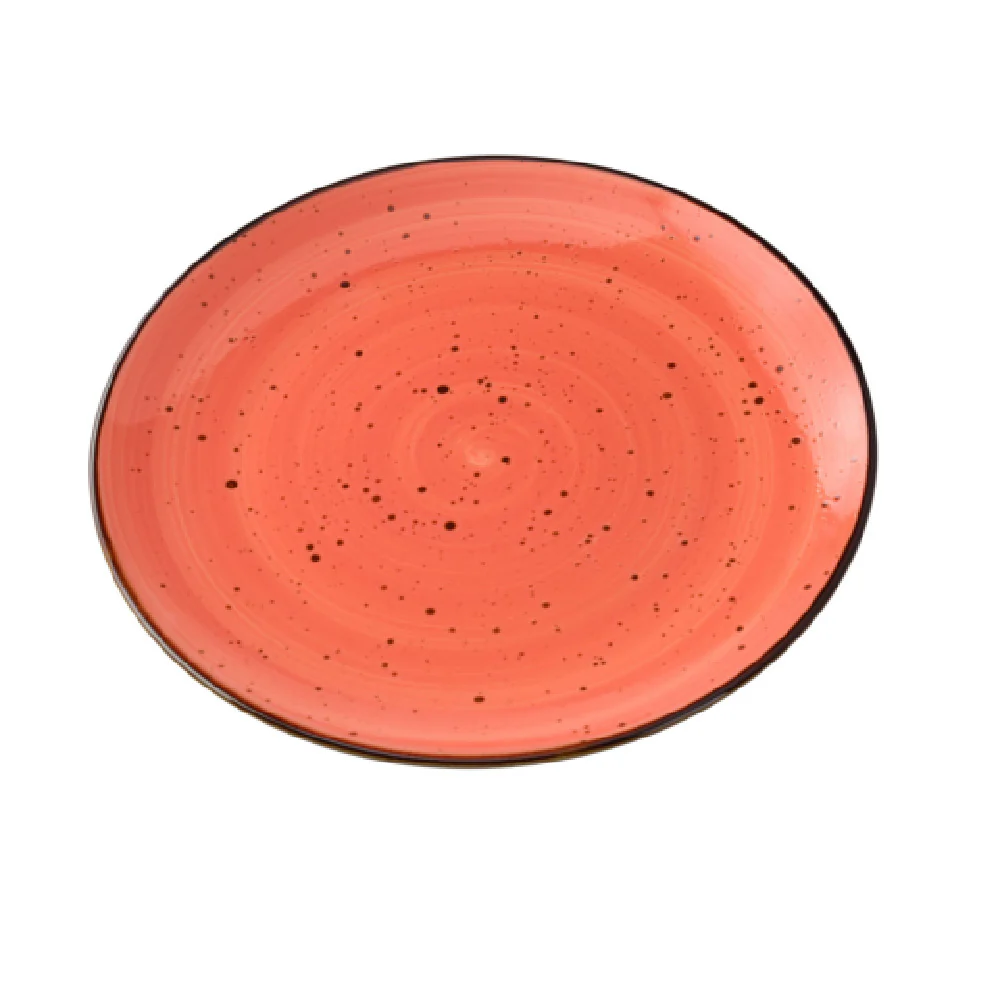 Yanco LY-1107CR 7-1/4 Inch Diameter Coupe Plate Porcelain Glazed Coral Yanco LY-1107CR 7-1/4 Inch Diameter Coupe Plate Porcelain Glazed Coral