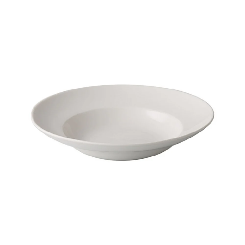 CAC China GW-130 26 Oz Bone White Round Pasta Bowl 12 Inch Porcelain with Glazed Foot