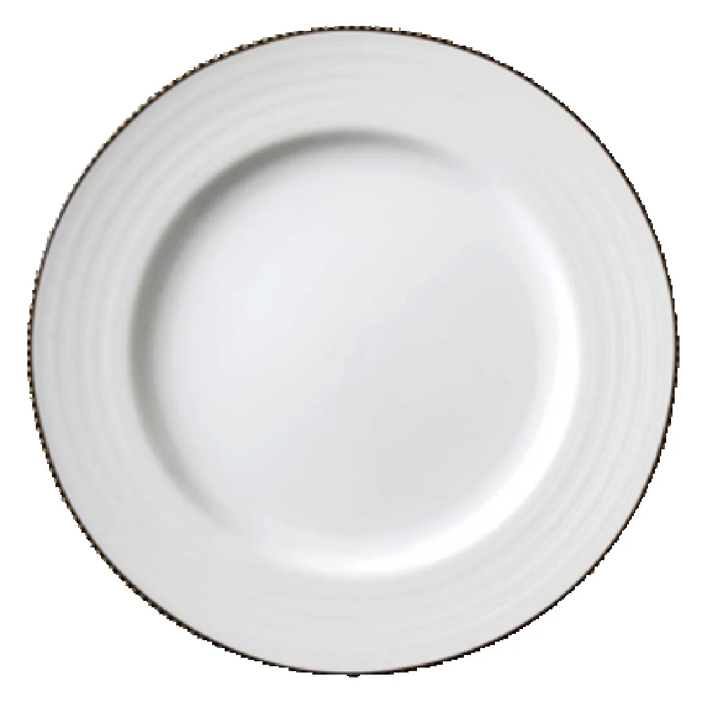 Vertex China CB-16-BD 10-1/2 Inch Round Plate with Embossed Rim Porcelain