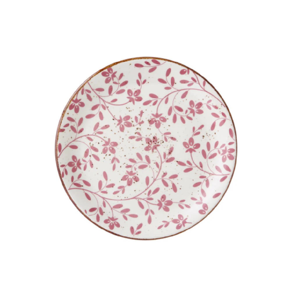 Steelite 18010567 8 Inch Diameter Round Plate Flora Pink Alumina Vitrified