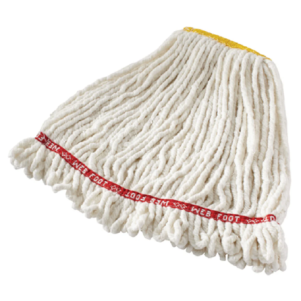 Rubbermaid FGA25306WH00 Large Bacterial Resistant Wet Mop with 5 Inch Band Cotton/Synthetic Blend