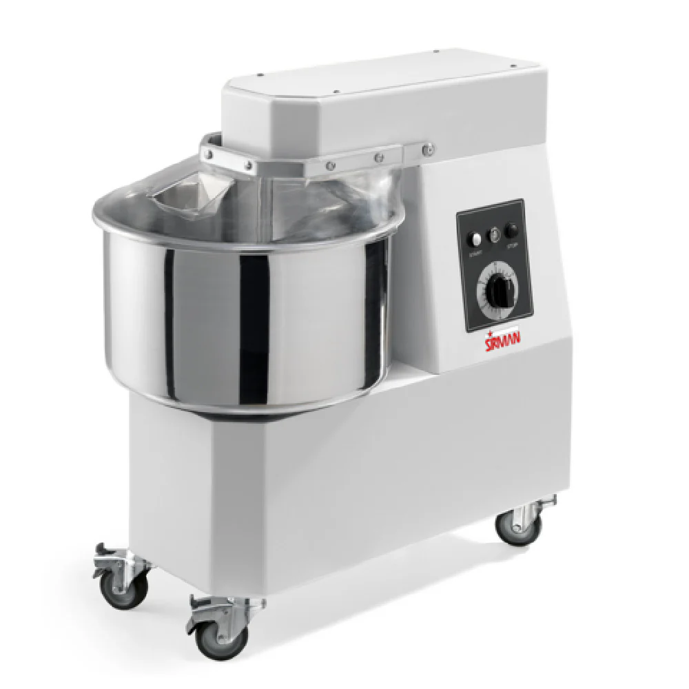Sirman 40874566 HERCULES 40 TA Timer Spiral Dough Mixer 43 Qt. Removable Stainless Steel Bowl