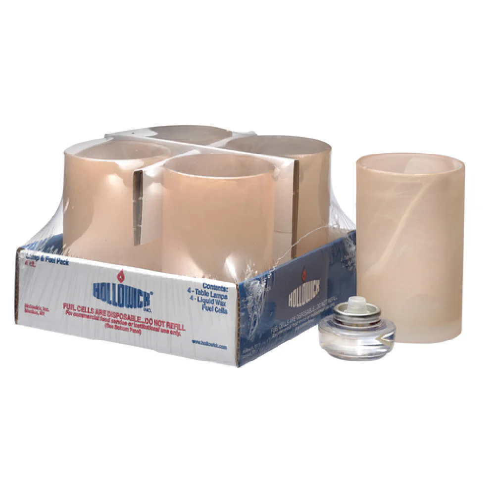 Hollowick 44017SCA-4 2-7/8 Inch Amber Satin Glass Candle Lamp with HD12 Fuel Cells
