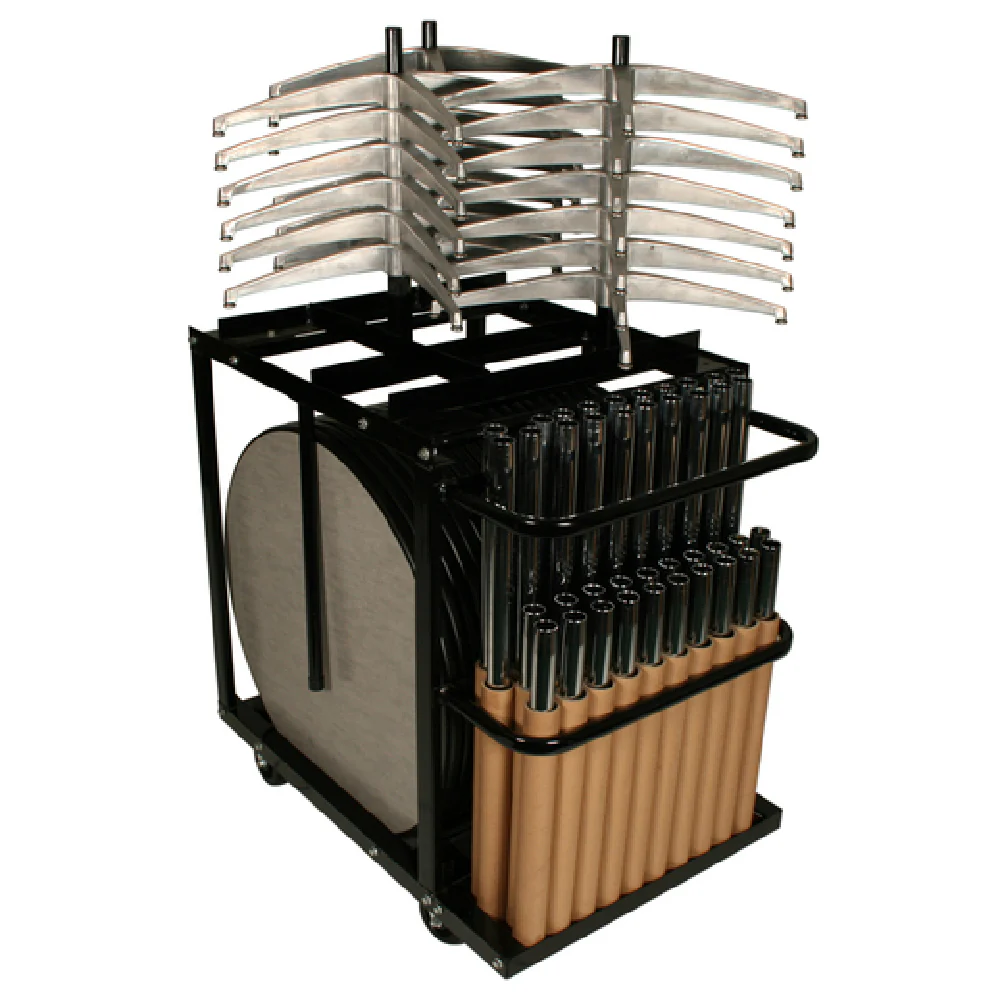 Forbes Industries REVHP36RDMXEIC-TBL-W 36 Inch Round Cafe Table Package with Transport Cart