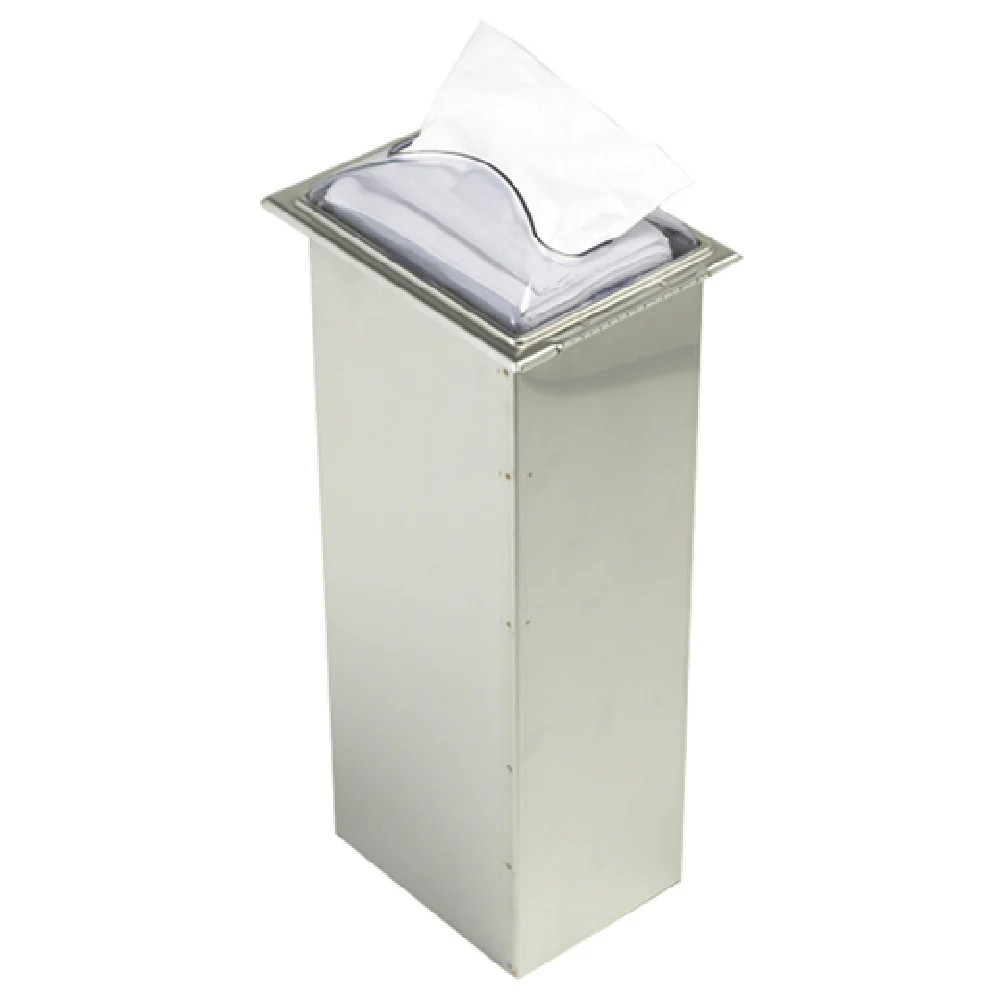 San Jamar H2003CLSS 7 Inch Wide In-counter Napkin Dispenser Steel with clear faceplate