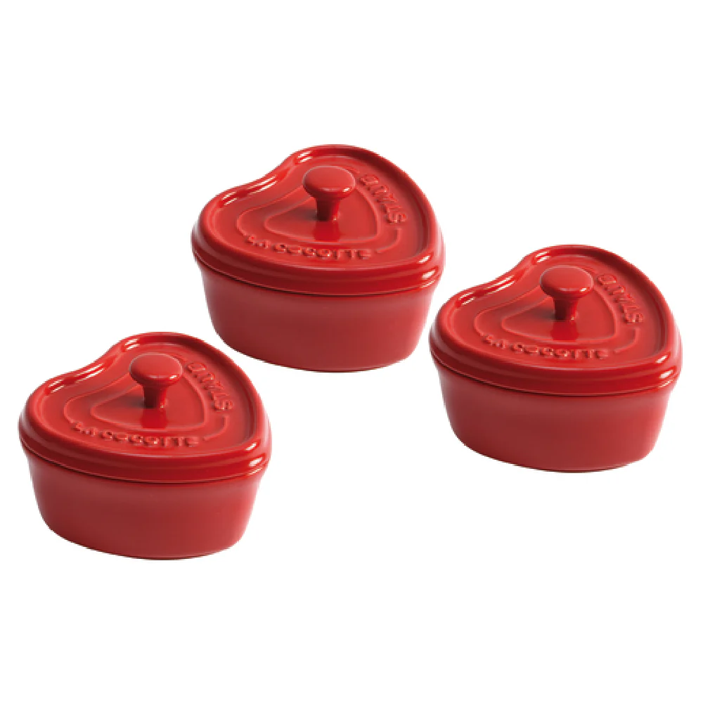 Zwilling 40511-419 8 Oz Mini Cocotte Heart Shaped Ceramic Cherry with Lid