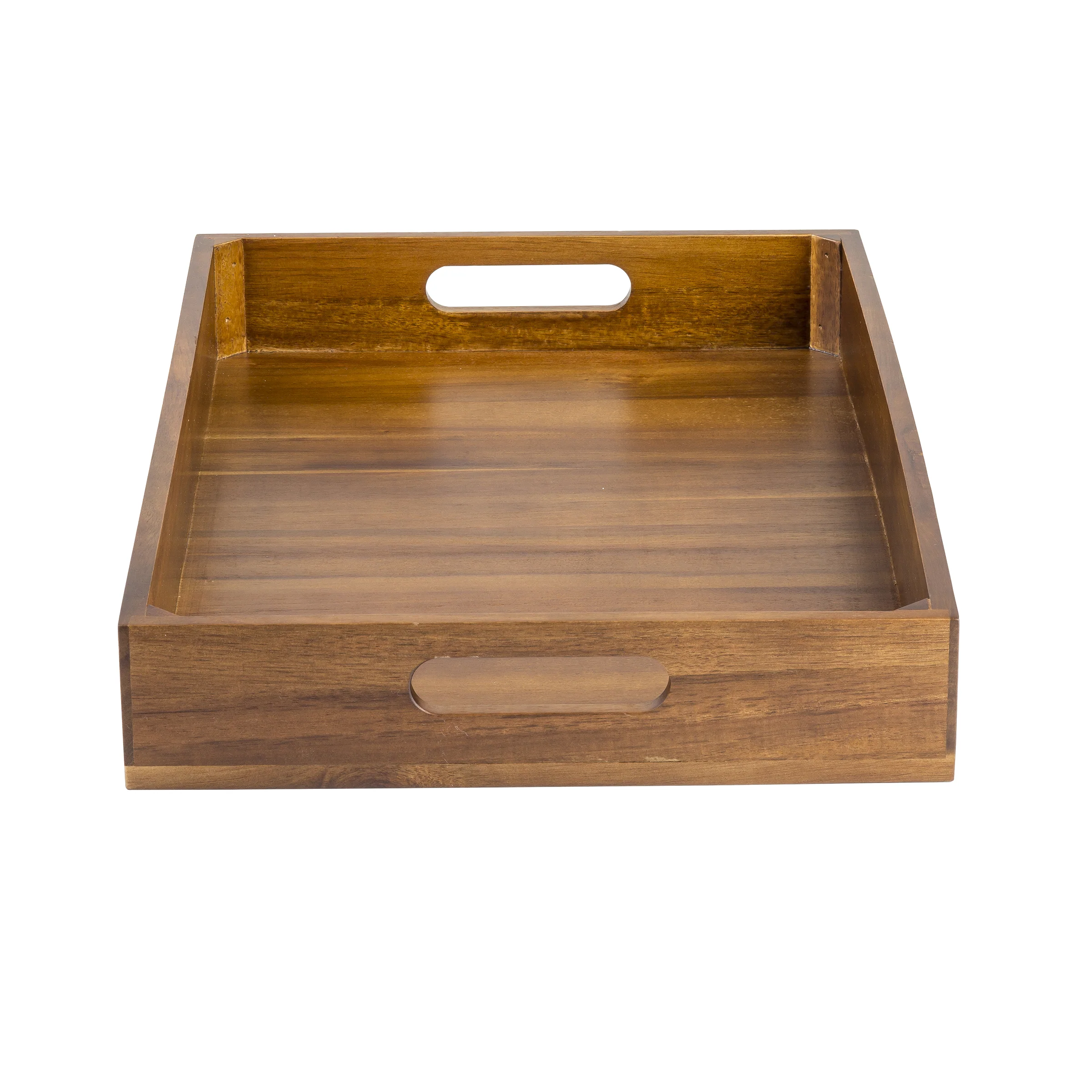 CRATESB11 20-7/8 Inch Wooden Serving Display Crate with Cut-Out Handles Brown Acacia CRATESB11 20-7/8 Inch Wooden Serving Display Crate with Cut-Out Handles Brown Acacia