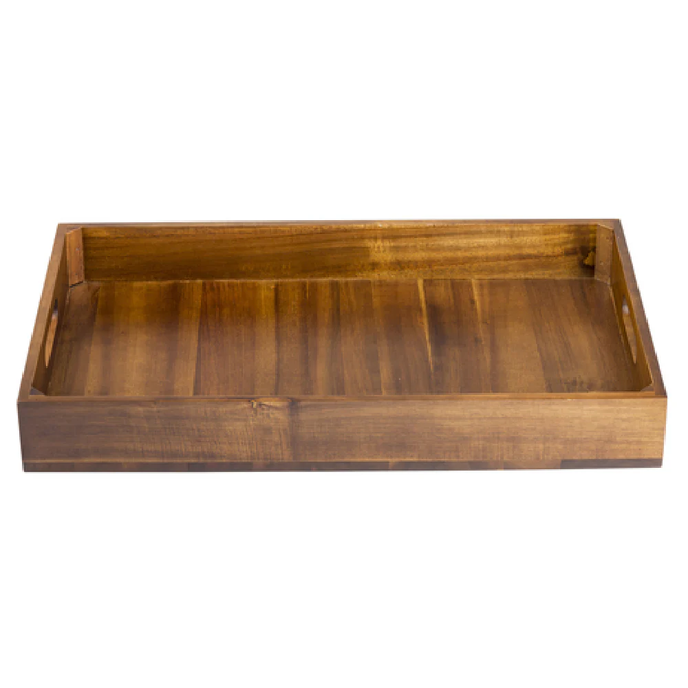 CRATESB11 20-7/8 Inch Wooden Serving Display Crate with Cut-Out Handles Brown Acacia CRATESB11 20-7/8 Inch Wooden Serving Display Crate with Cut-Out Handles Brown Acacia