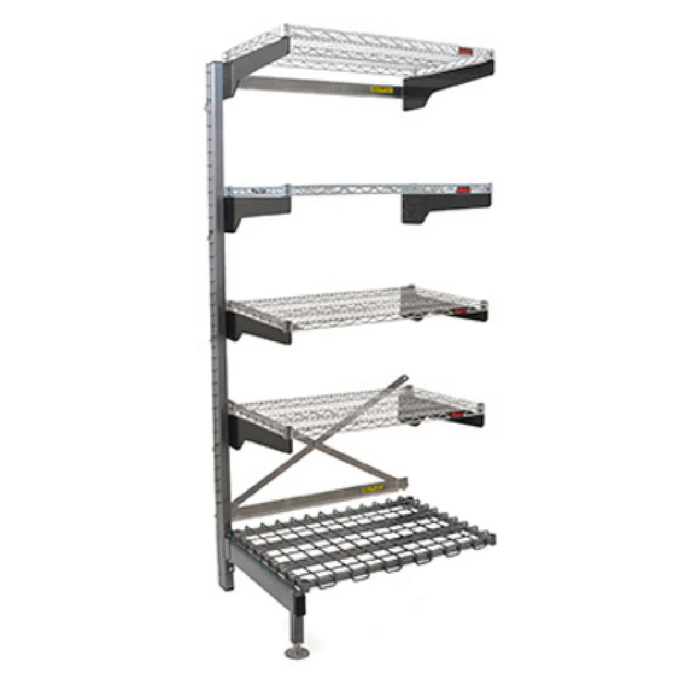 Eagle Q2154V86A-5D 55-1/2 Inch Cantilever Add-On Shelving Unit 5-tier Wire Shelves with Dunnage Rack
