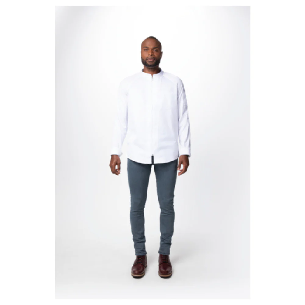 Chef Works CBZ02-WHT-XL 37 Inch Nepal Chef Coat Center Zipper Raglan Long Sleeve White