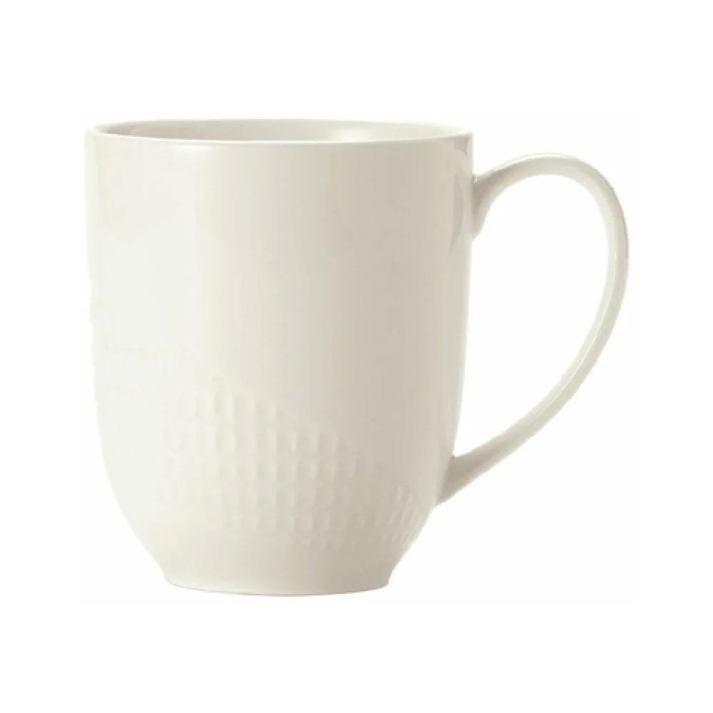 Libbey 968001572 Mug 12 Oz White 4-7/8 Inch Diameter Porcelain with Zipline Pattern