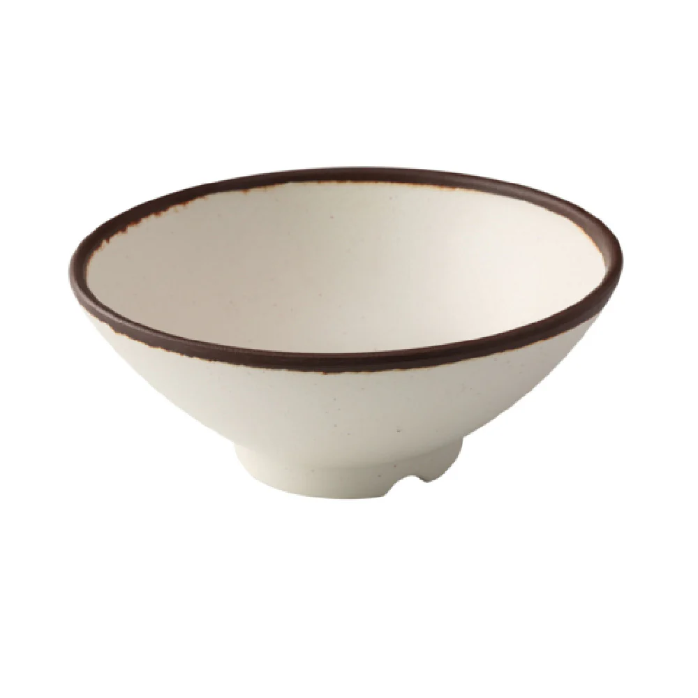 Yanco NA-608 38 Oz Round Bowl with Brown Accent Melamine Yanco NA-608 38 Oz Round Bowl with Brown Accent Melamine