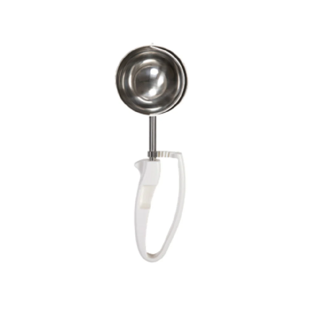 Zeroll 2006-EX 3.25 Inch Bowl Diameter Manual Disher Ergonomic White Handle Stainless Steel Zeroll 2006-EX 3.25 Inch Bowl Diameter Manual Disher Ergonomic White Handle Stainless Steel