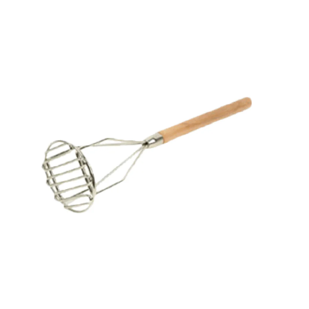 Thunder Group SLPMR024 24 Inch Potato Masher Round Face Wooden Handle Stainless Steel Thunder Group SLPMR024 24 Inch Potato Masher Round Face Wooden Handle Stainless Steel
