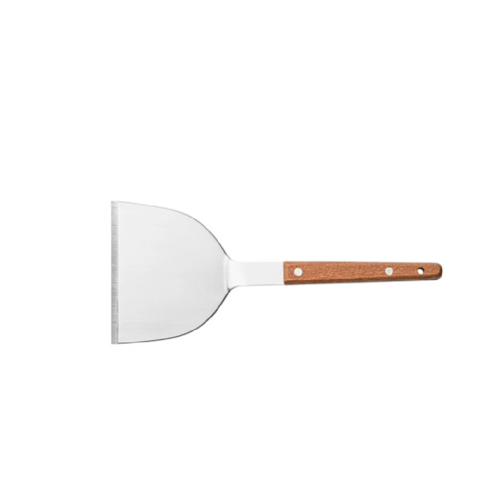 CAC China TNRW-TP44 4 Inch Turner Teppanyaki with Wooden Handle Stainless Steel