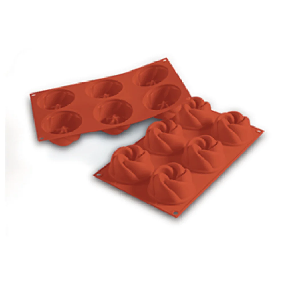 Louis Tellier SF158 12 Inch Flexible Silicone Pastry Mold Mini Vertigo with Red Color