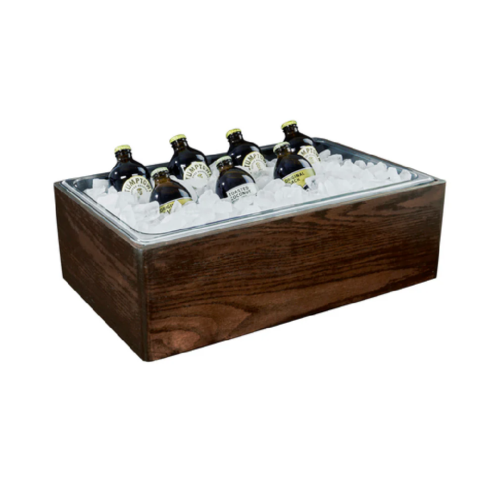 Cal Mil 22421-12-112 12-1/2 Inch Ice Bucket Wood Curved Edges Dark Stained Oak Cal Mil 22421-12-112 12-1/2 Inch Ice Bucket Wood Curved Edges Dark Stained Oak