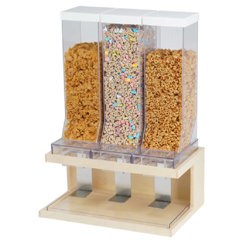 Cal Mil 22355-3-71 17 Inch Blonde Cereal Dispenser 3 Clear Acrylic Bins Countertop Cal Mil 22355-3-71 17 Inch Blonde Cereal Dispenser 3 Clear Acrylic Bins Countertop
