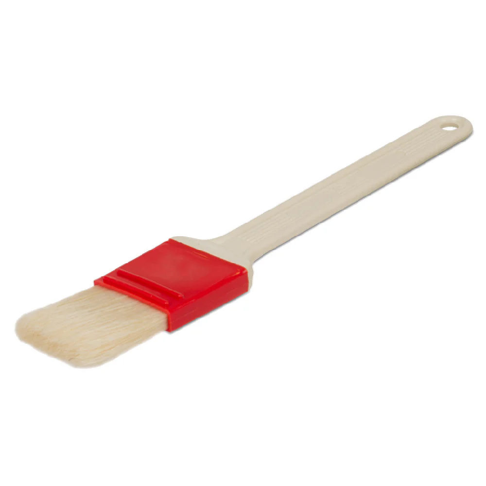 JB Prince X837 1-1/2 Inch Wide Pastry Brush with Natural Bristles Red/White Plastic Handle JB Prince X837 1-1/2 Inch Wide Pastry Brush with Natural Bristles Red/White Plastic Handle
