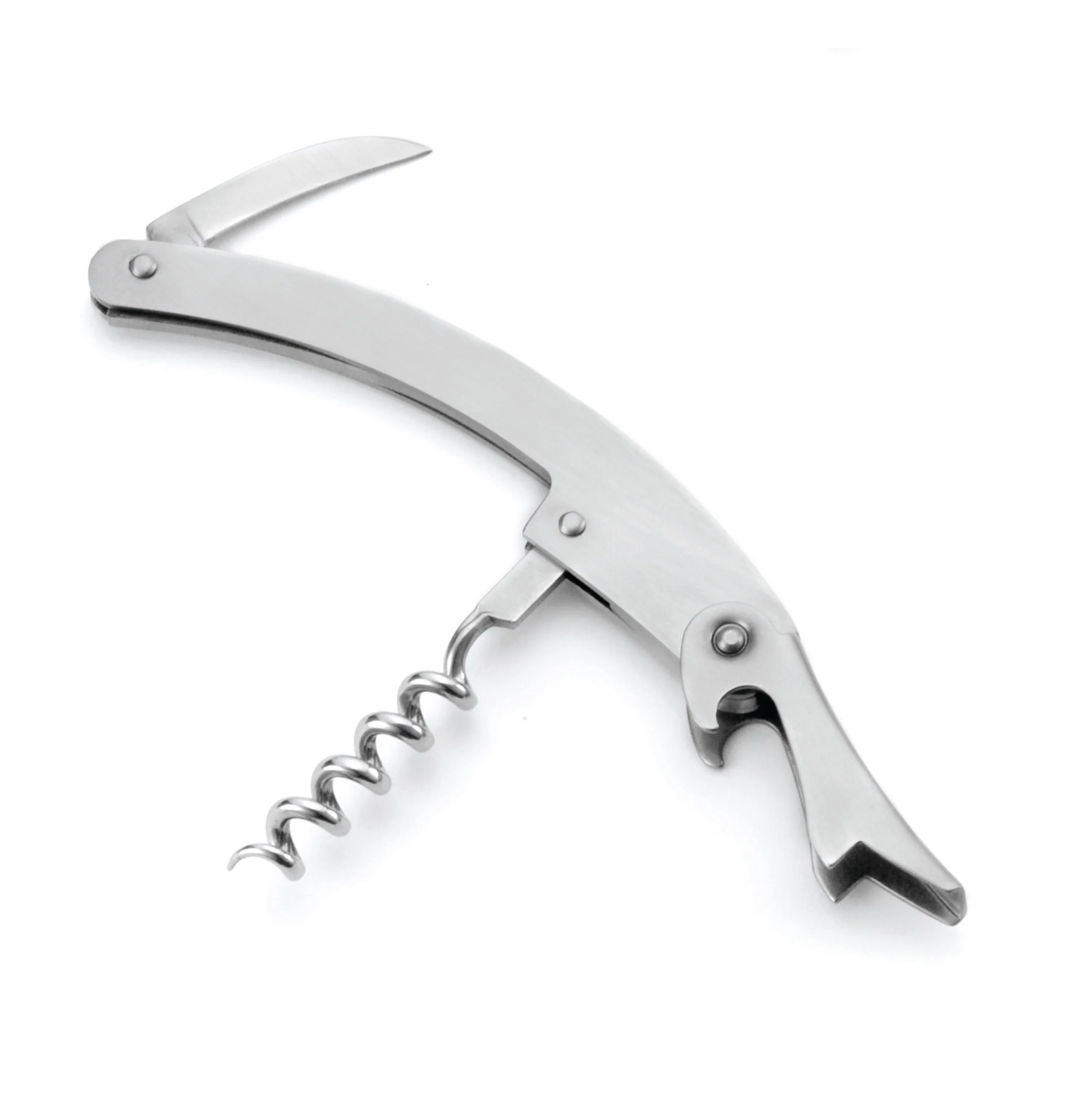 Tablecraft 1228 0.37 Inch Wide Premium Waiter's Corkscrew Stainless Steel with Curved Blade Dishwasher Safe