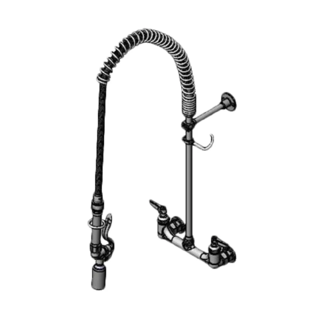 T&S Brass B-0133-CR-BJ-SW 12 Inch Pre-Rinse Faucet Assembly Wall Mount and Chrome Plated