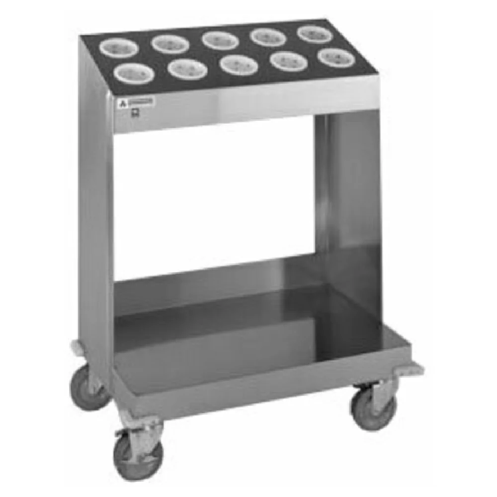 Atlas Metal TC-2-S 33 Inch Tray and Silver Cart Open Style Stainless Steel with Cylinder Type Dispensers Atlas Metal TC-2-S 33 Inch Tray and Silver Cart Open Style Stainless Steel with Cylinder Type Dispensers