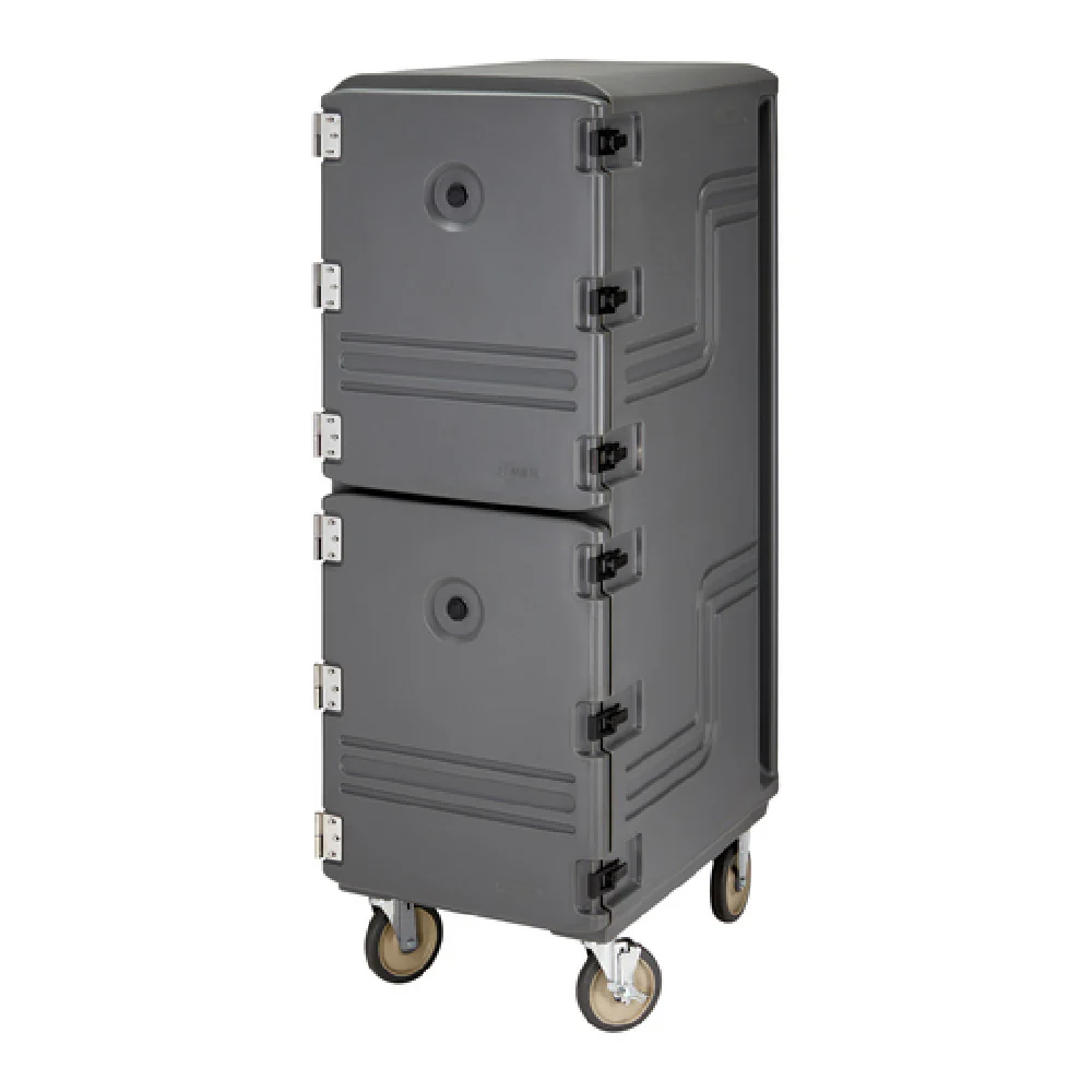 Cambro 1826DBC615 33-1/4 Inch Width Food Pan Cabinet Double Cavity Insulated Polyethylene Charcoal Gray with Molded-In Handles