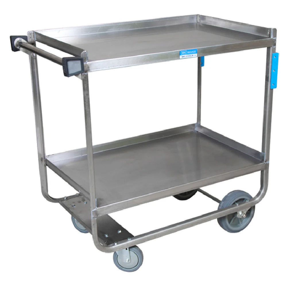 BK Resources BKC-2133S-2H 38-3/8 Inch Utility Cart 2 Tier Stainless Steel with Bumpers