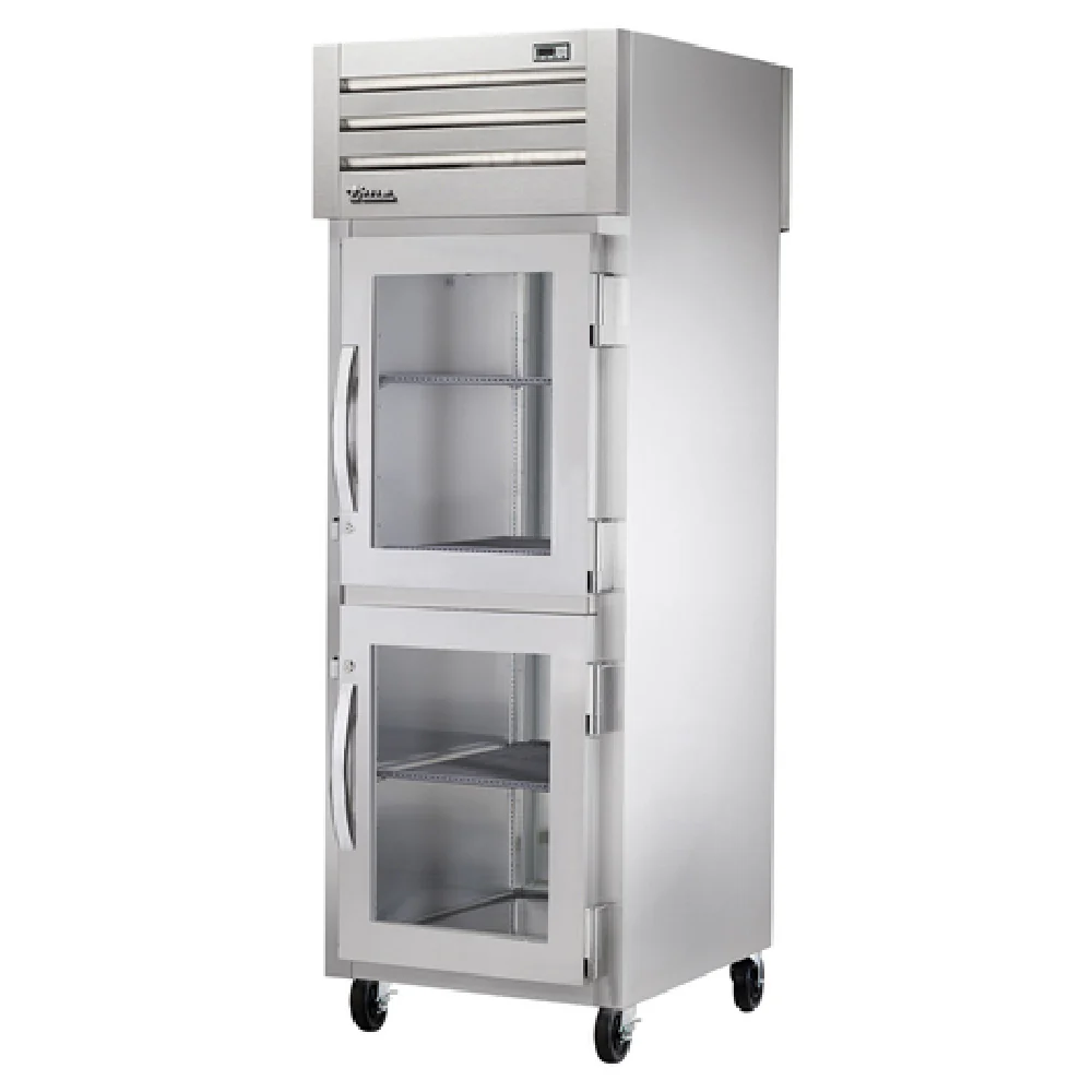 True Refrigeration STG1RPT-2HG-1S-HC 27 Inch Refrigerator Pass-thru 1 Section with Glass and Stainless Steel Doors True Refrigeration STG1RPT-2HG-1S-HC 27 Inch Refrigerator Pass-thru 1 Section with Glass and Stainless Steel Doors