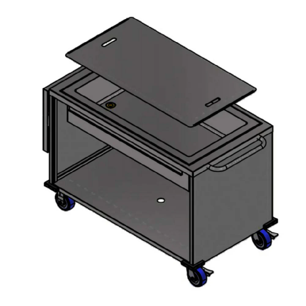 Winholt SS-BC-2748-INSULIB-FS18-HDC 28 Inch Mobile Ice Cart Insulated Stainless Steel