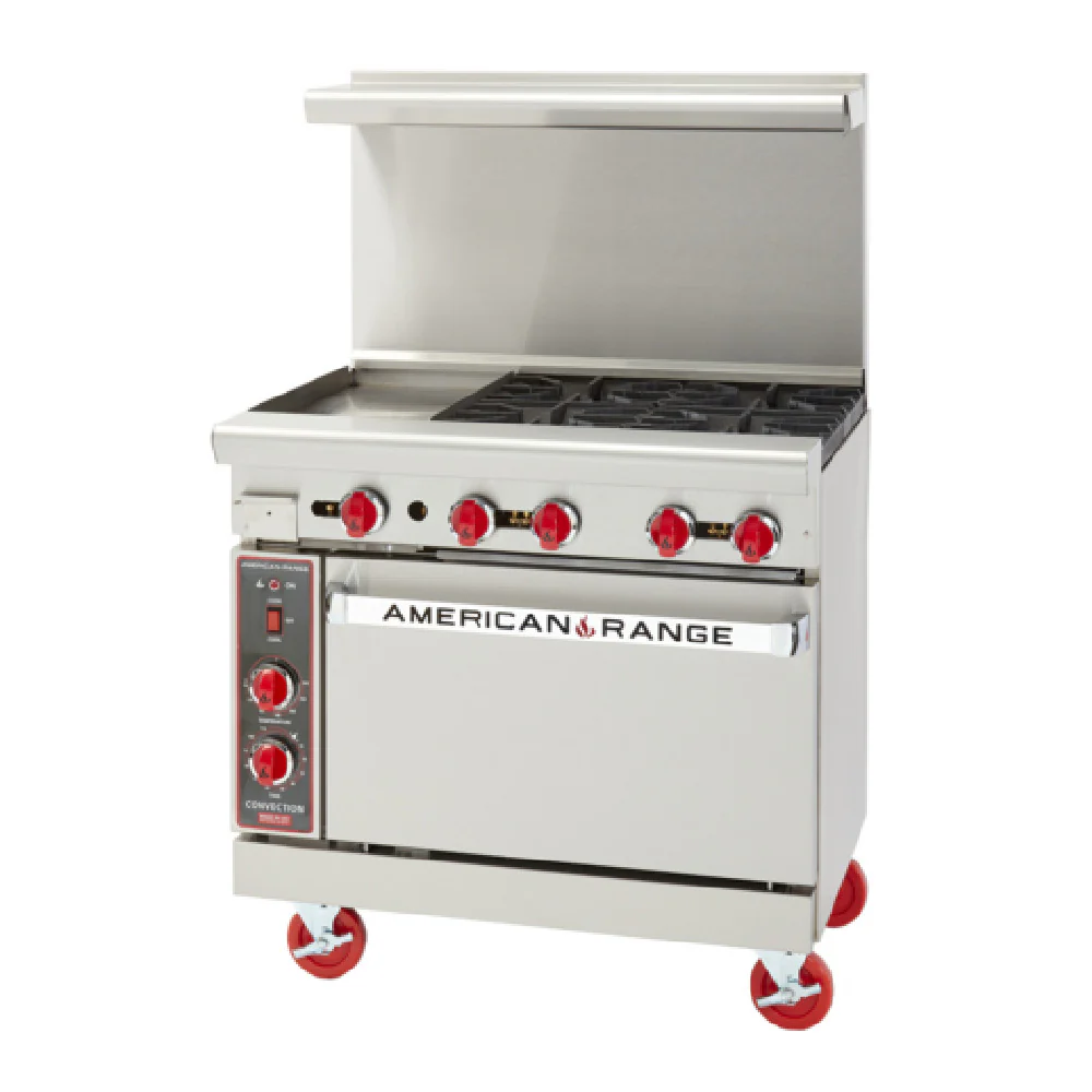 American Range ARGF-24G-2B-N_NAT 36 Inch Gas Range with Griddle and Oven 2 Burner 25000 BTU