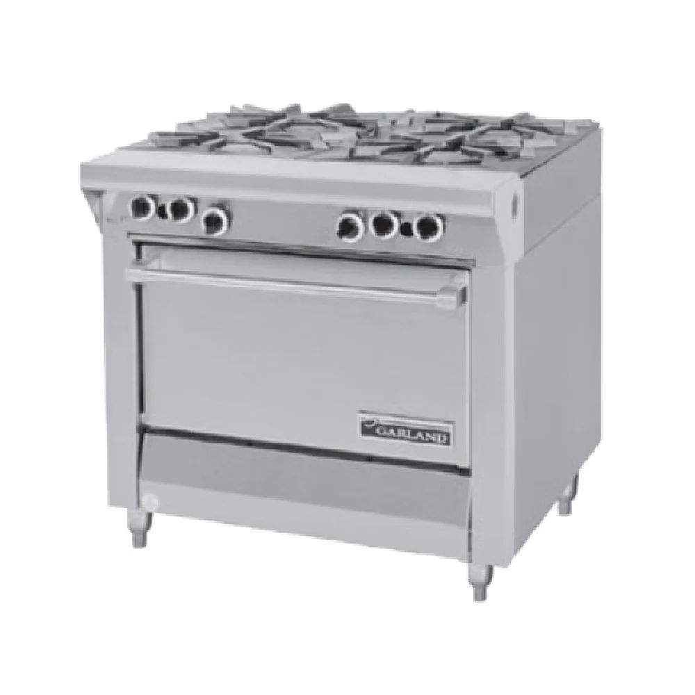 Garland MST44R-E_LP 34 Inch Heavy Duty Gas Range with Standard Oven 4 Burners 140000 BTU