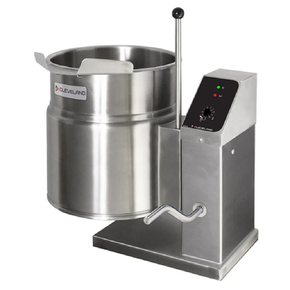 Cleveland KET6TGB_240/60/3 20 Inch Electric Countertop Tilting Kettle 6 Gallon Stainless Steel with Gear Box