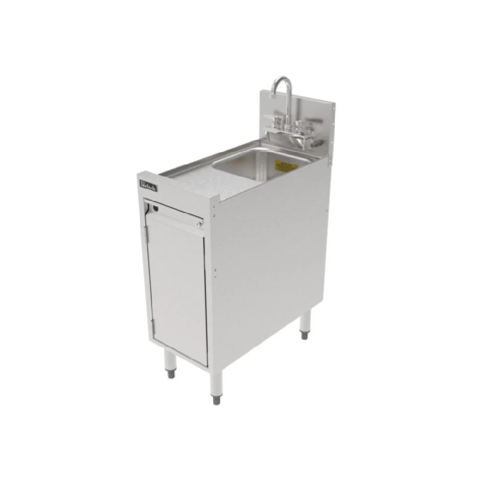 Perlick TSF12CM 12 Inch Stainless Steel Underbar Chemical Storage Cabinet with Sink