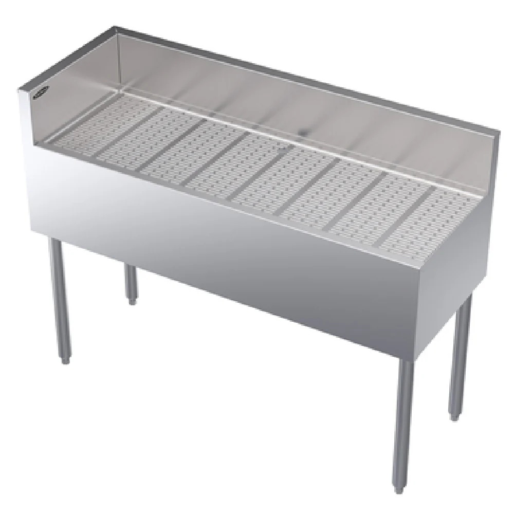 Krowne KR19-C48L 48 Inch Royal Series Underbar Corner Drainboard Free Standing Stainless Steel with Embossed Top