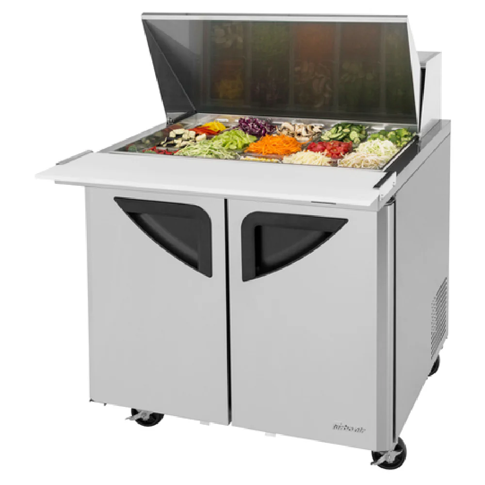 Turbo Air TST-36SD-15-N6 36 Inch Super Deluxe Sandwich Salad Unit 11.0 cu ft Stainless Steel with 15 Pan Opening - 2 Section