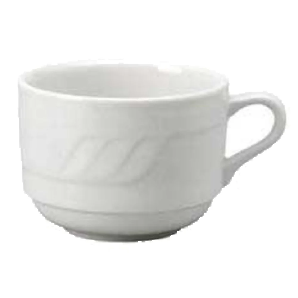 Vertex China SAU-1S 8 Oz Cup Round With Handle Stackable White China