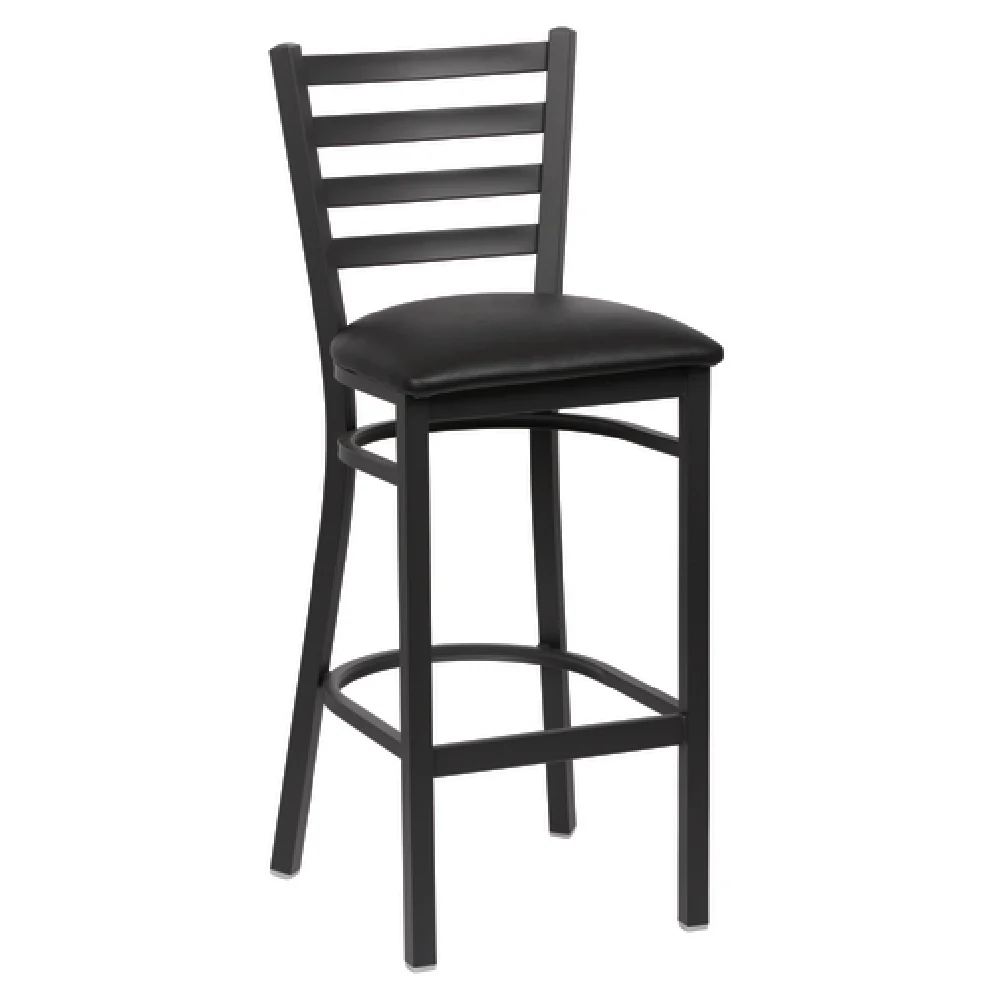 Royal Industries ROY 9002 BLK Bar Stool Ladder Back 17