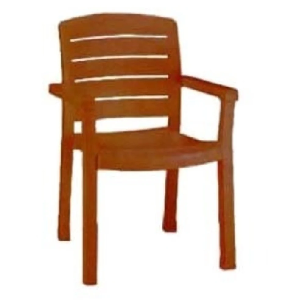 Grosfillex 46119008 24 Inch Stacking Dining Armchair Outdoor Resin Wood Grain